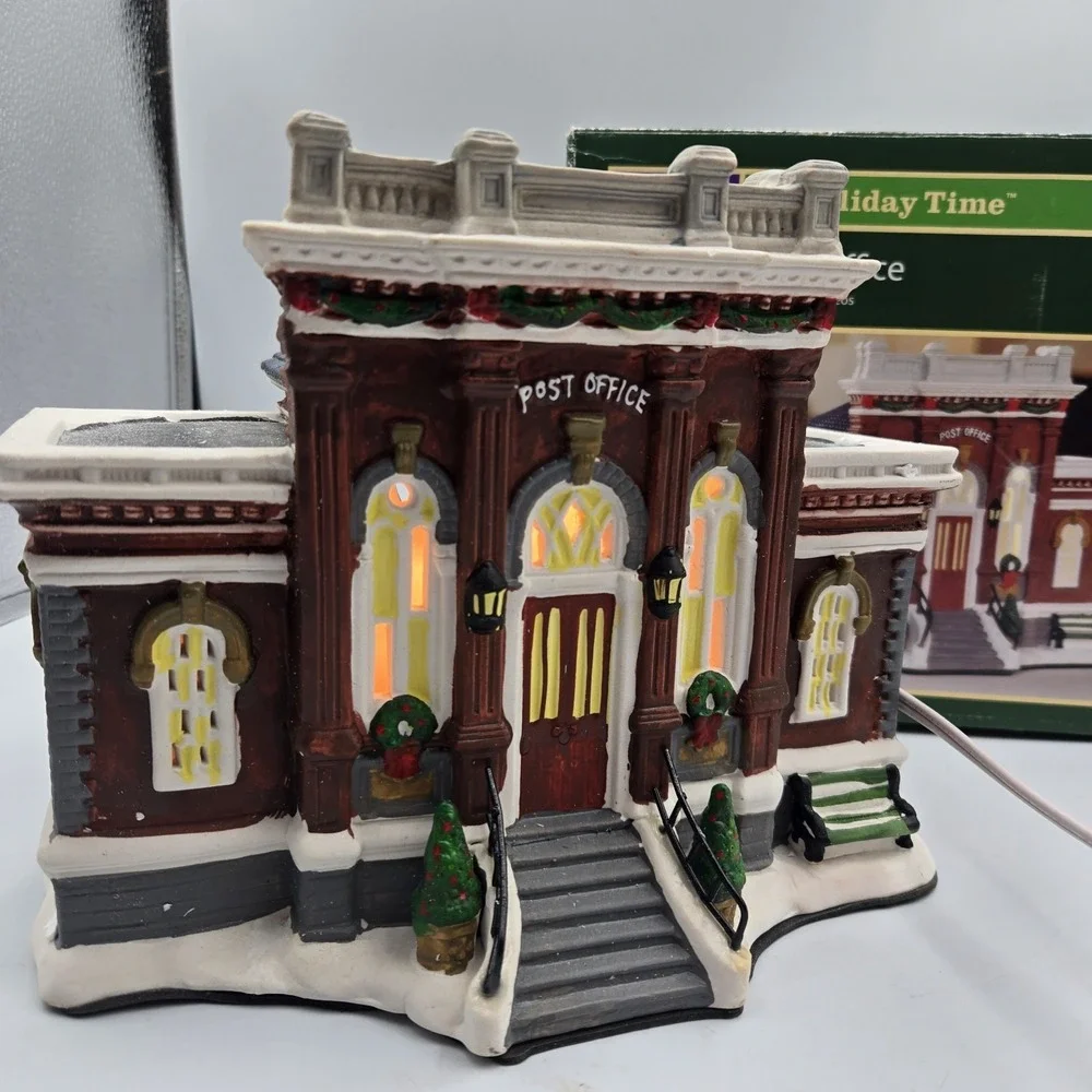 Holiday Time 2008 Traditional‎ Vintage Collection Post Office 6 FT Cord Light Up